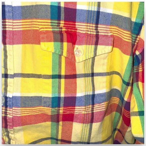 Yellow Polo Ralph Lauren Flannel Button Down Shirt Size XL - Picture 3 of 7
